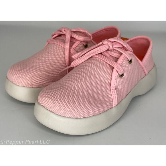 Women's Size 6 Pink Canvas Espadrille Sneaker Comfort Walking Work Casual Shoe - Picture 1 of 12